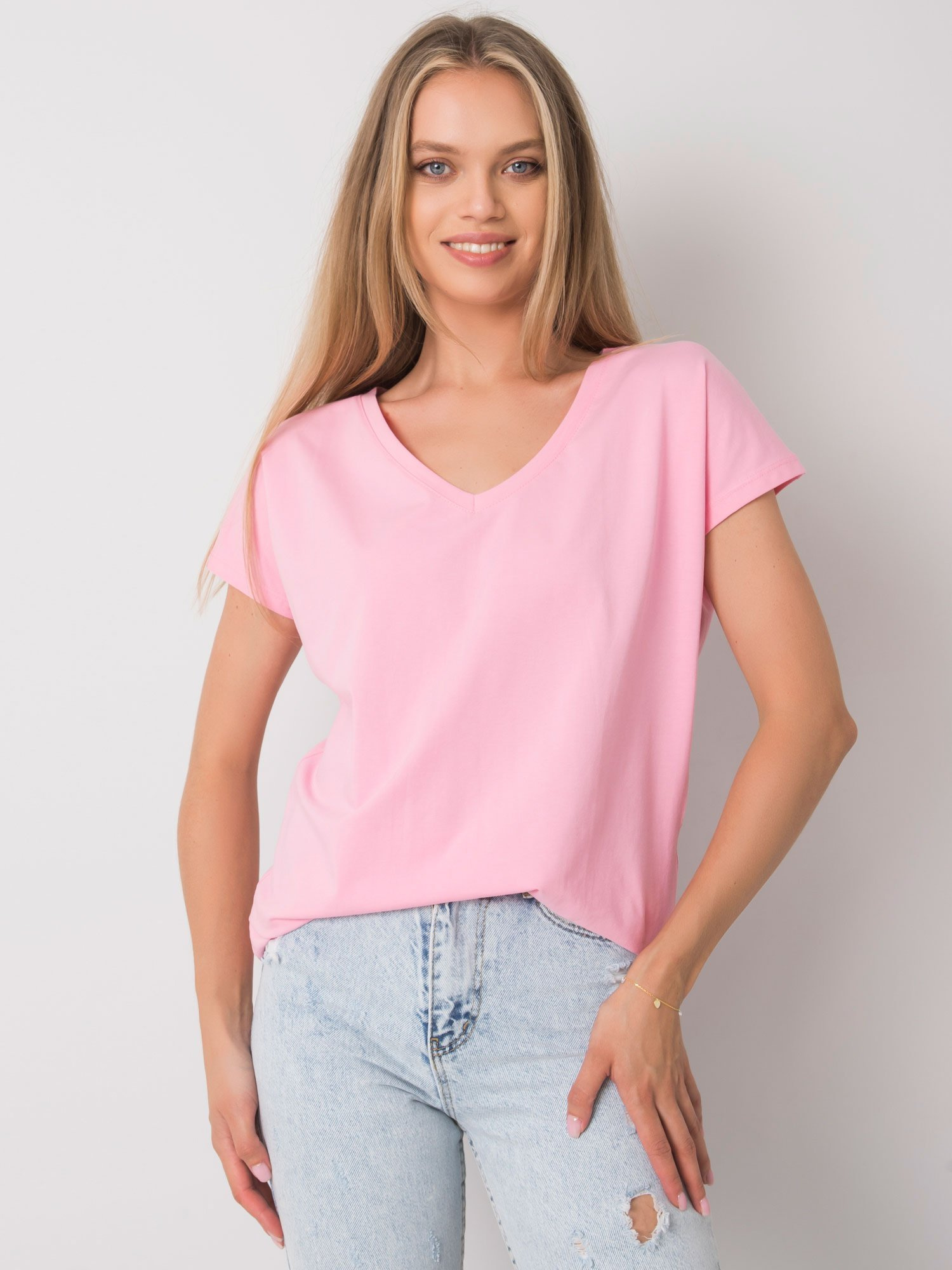 Jasnoróżowy t-shirt Emory