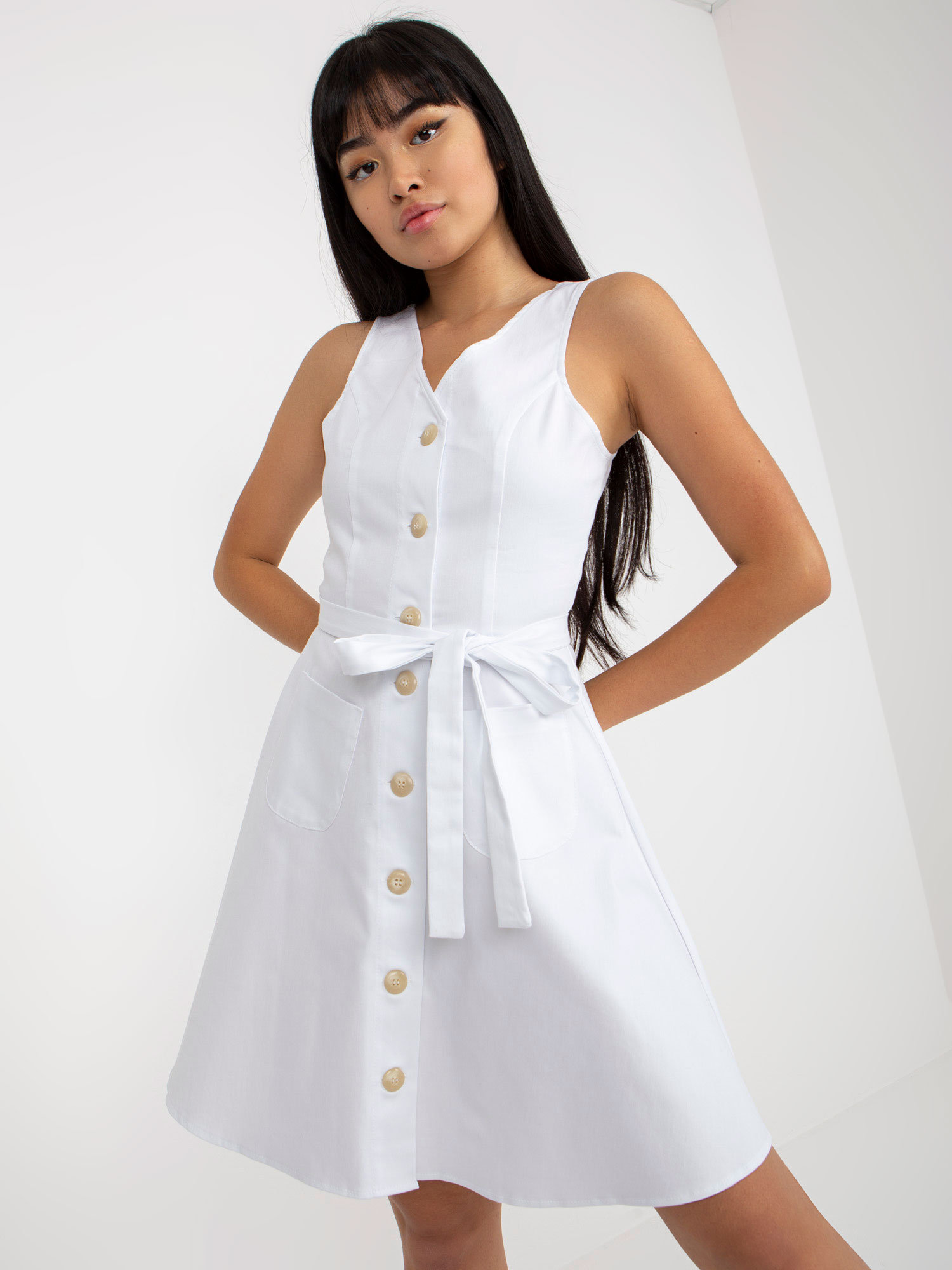 Hurt Balta sijonas džinsinis su raiščiu.