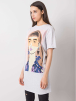 Jasnoszara tunika z nadrukiem Circe SUBLEVEL