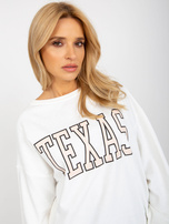 Hurtownia Ecru długa bluza z nadrukiem