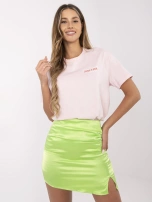 Jasnoróżowy t-shirt z nadrukiem na plecach SUBLEVEL