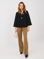 Camelowe eleganckie spodnie z prostą nogawką