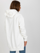 Hurt Ecru długa bluza kangurka z uszami przy kapturze