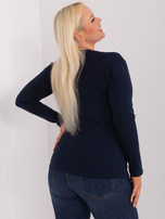Hurtownia Granatowa bawełniana bluzka plus size 
