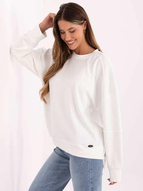 Ecru damska bluza z dłuższym tyłem