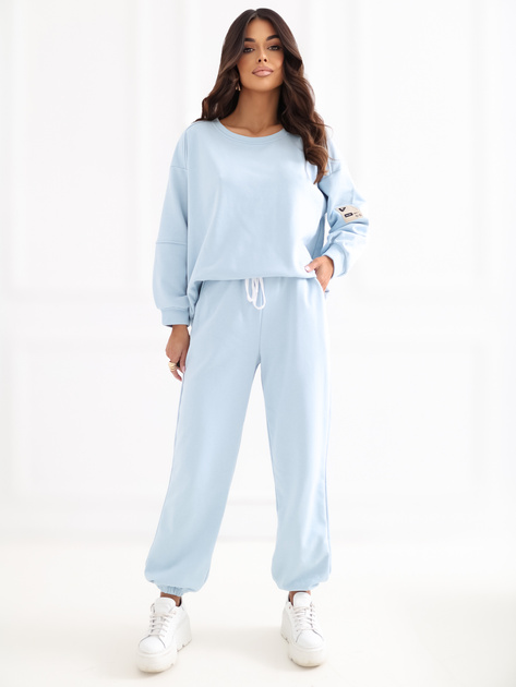 Jasnoniebieski komplet ze spodniami typu jogger RUE PARIS