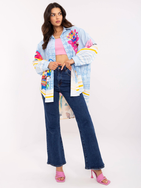 Hurt Jasnoniebieska długa koszula z nadrukiem na plecach