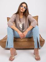 Ciemnobeżowa bawełniana bluzka damska Chicago 