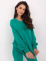 Hurt Zielony damski komplet dresowy z bluzą oversize