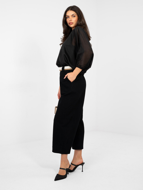 Czarne jeansowe spodnie typu culotte RUE PARIS