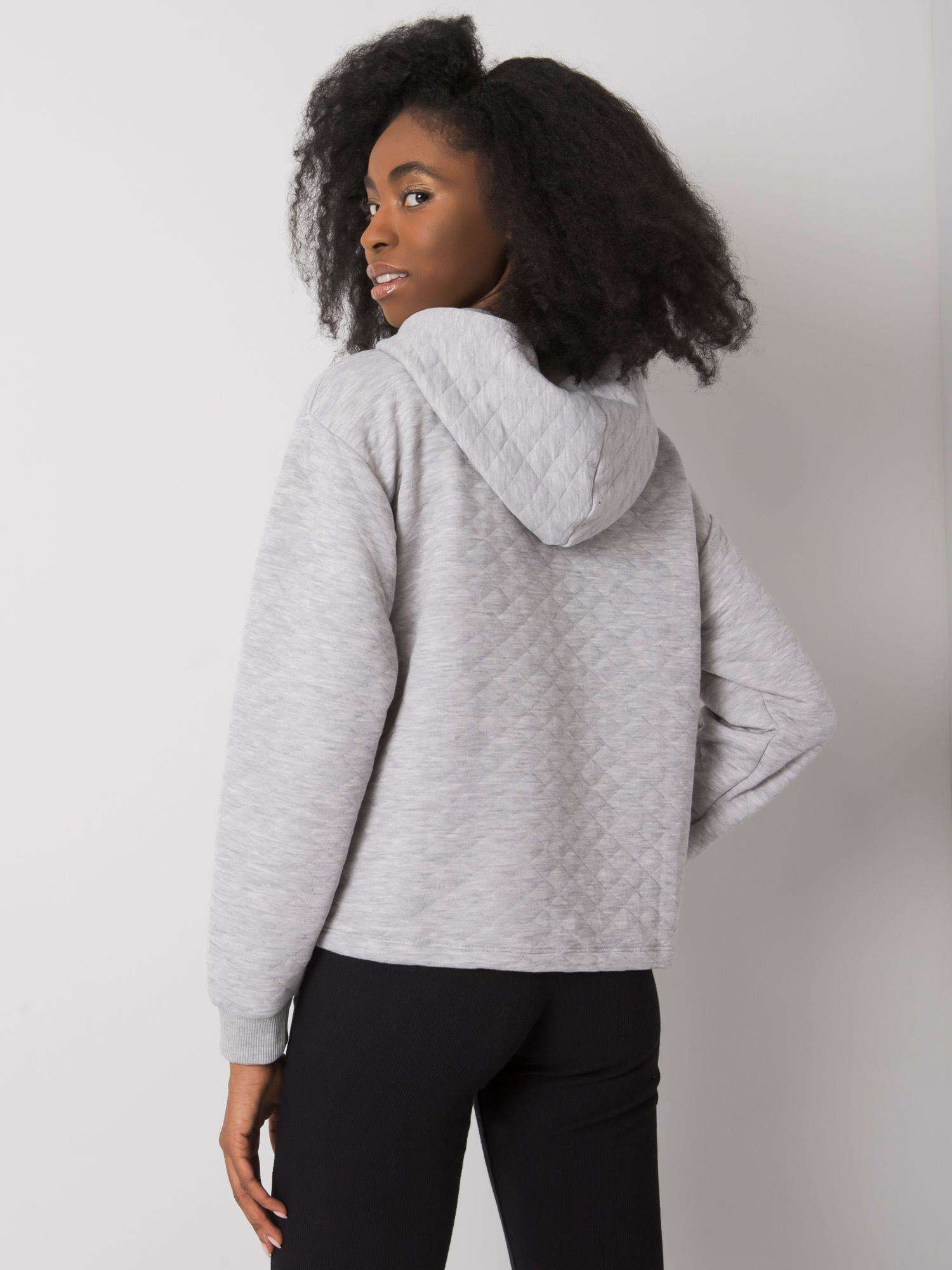 Gray melange quilted basic sweatshirt Melanie.