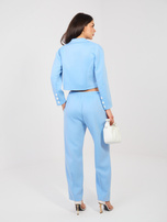 Pastelowy niebieski dresowy komplet w eleganckim stylu RUE PARIS 