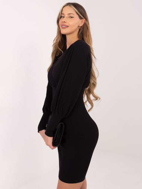 Czarna sukienka prążkowana Leticia RUE PARIS