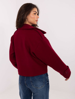 Bordowy krótki płaszcz z podszewką RUE PARIS