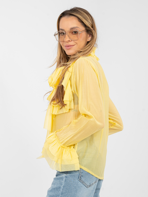 Żółta prześwitująca koszula z kokardą