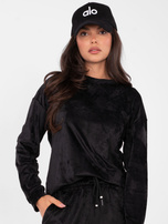 Czarny dwuczęściowy komplet z weluru 