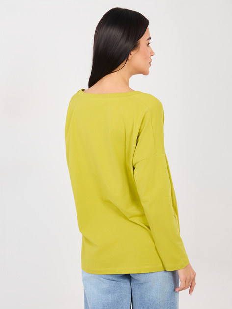 Limonkowa bluzka oversize z dekoltem V RUE PARIS