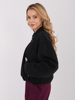 Czarna rozpinana bluza baloon z suwakiem