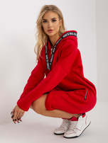 Hurt Czerwona długa dresowa bluza rozpinana oversize 