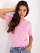 Jasnoróżowy damski sweter z wiskozą