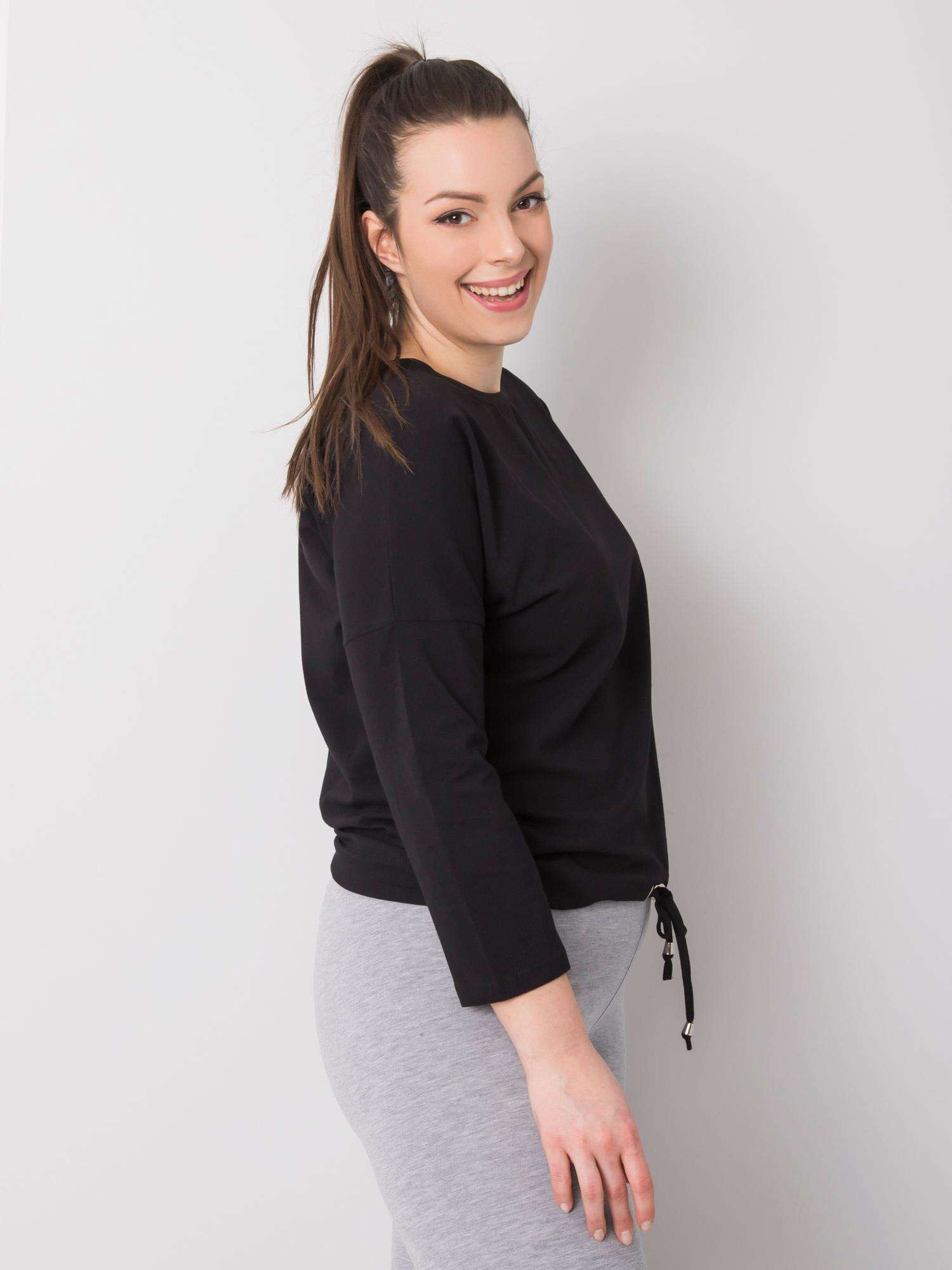 Černá dámská bavlněná blůza plus size Sandy.