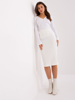 Hurt Ecru midi spódnica dzianinowa z bawełny