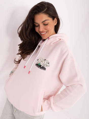 Jasnoróżowa damska bluza z nadrukiem SUBLEVEL
