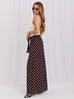 Chocolate wide polka dot pants.