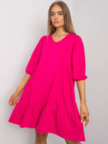 Fuchsia Kleid aus Baumwolle Yelda.