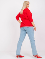 Czerwona bluzka plus size z bawełny Pearl