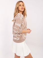 Hurt Ciemnobeżowa casualowa bluzka z rękawem 3/4