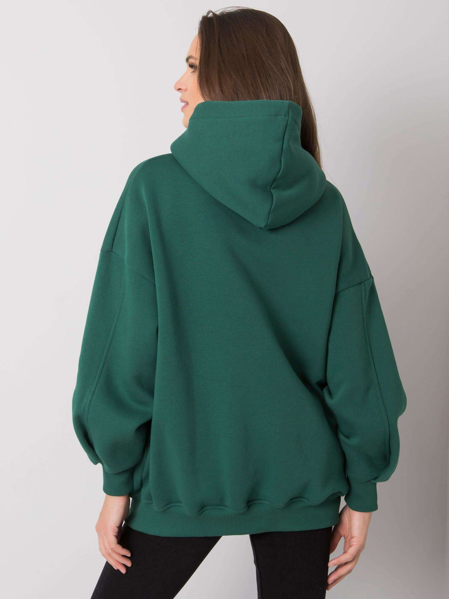 Dark green hoodie with pockets Lille RUE PARIS.