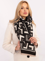 Hurt Czarno-ecru damski szal z domieszką wełny