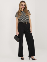 Czarne eleganckie spodnie straight leg RUE PARIS 