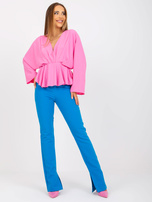 Hurt Różowa bluzka one size z szerokimi rękawami Raquela