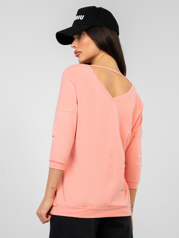 Brzoskwiniowa bluzka basic z bawełny RUE PARIS