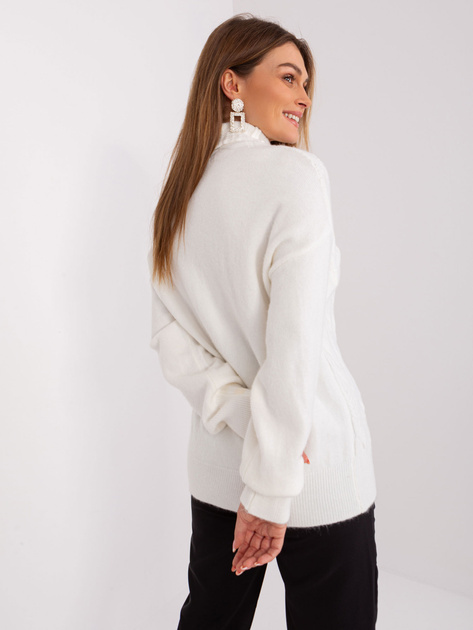 Hurtownia Ecru damski sweter ze ściągaczami