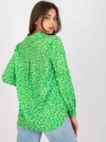 Zielona luźna bluzka z długim rękawem Inesa