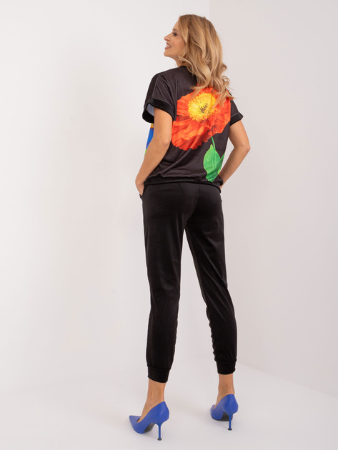 Hurt Czarny dwuczęściowy komplet welurowy RUE PARIS