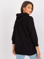 Czarna długa bluza dresowa z kapturem Roxane  