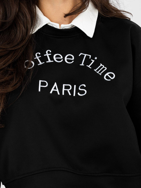 Czarna krótka bluza z kołnierzykiem