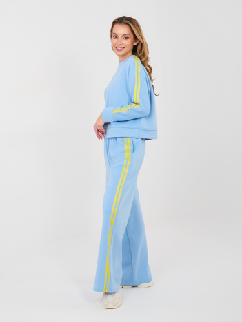 Jasnoniebieski casualowy komplet ze spodniami RUE PARIS