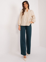 Hurtownia Beżowa rozpinana koszula damska z bawełny