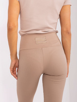 Hurt Beżowe legginsy na co dzień z guzikami OCH BELLA