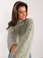 Hurt Pistacjowy damski sweter z długim rękawem MAYFLIES