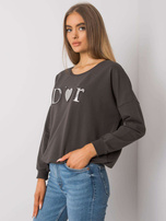 Dunkelkhaki Damenpullover ohne Kapuze Alodia.