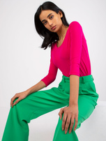 Fuksjowa damska bluzka basic Mona