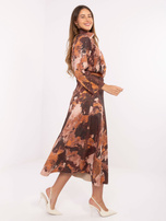 Ciemnozielona-ciemnożółta zamszowa spódnica od kompletu 