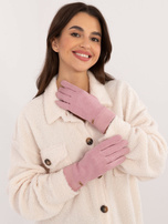 Hurtownia Jasnoróżowe damskie rękawiczki z ociepleniem