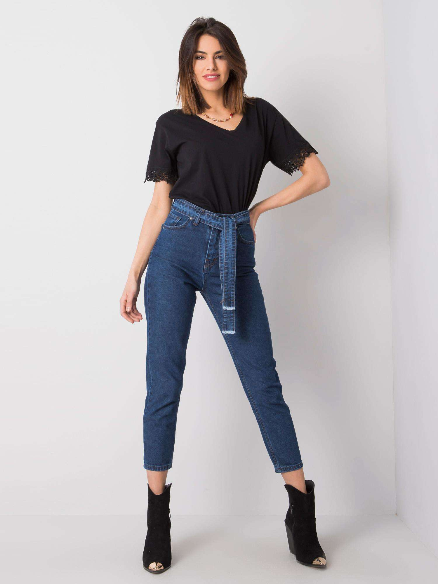 Blue high waist denim pants Kiara RUE PARIS